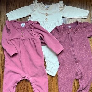 Carter's Mauve and Cream Footies Set